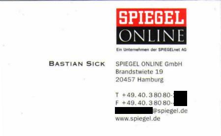 Visitenkarte Bastian Sick